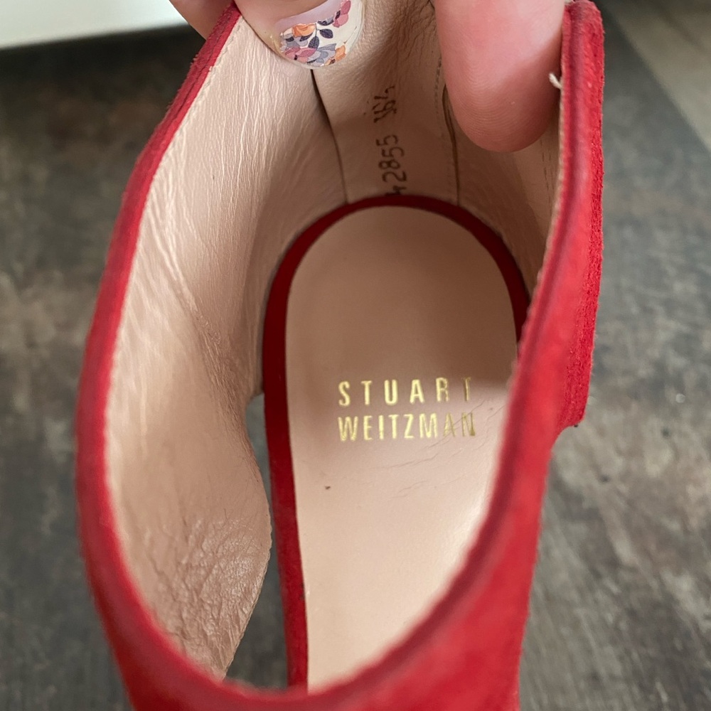 Stuart Weitzman Red Suede Heels - Picture 14 of 16